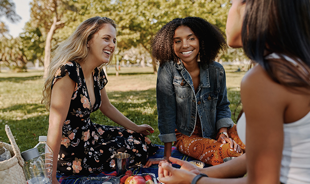 Group of women having a picnic