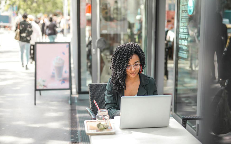 Woman on her laptop