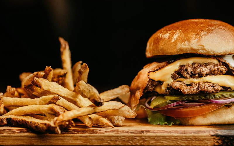 Burger and fries
