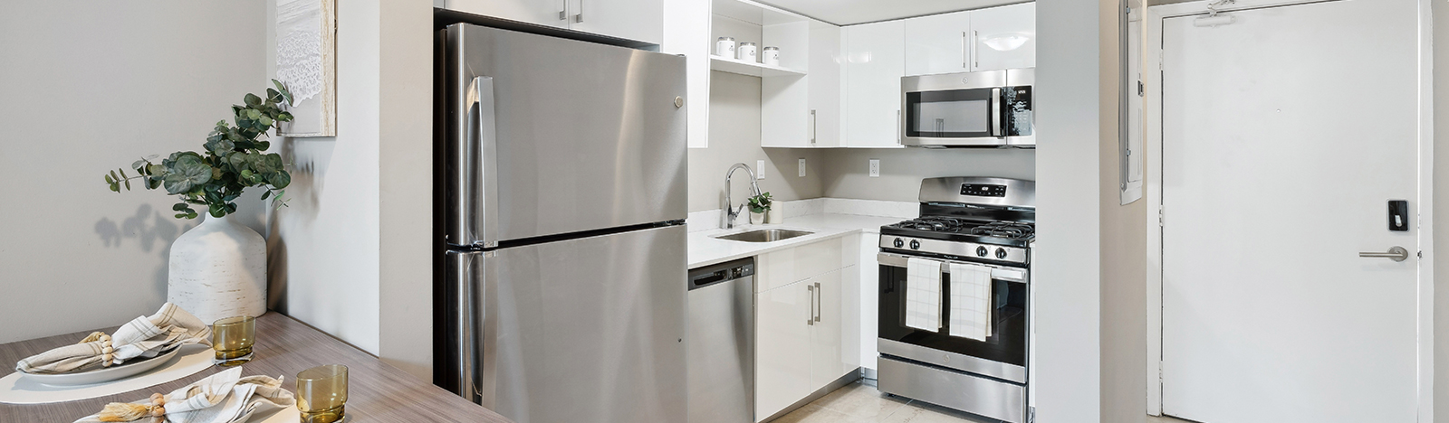 Furnished apartment kitchen