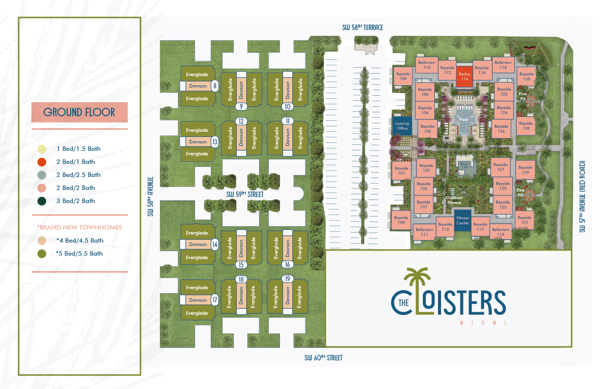 The Cloisters Miami Site Map Ground Floor