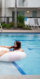 A woman in a pool