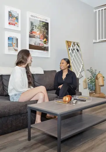 young women relaxing at home