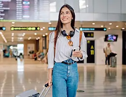 young woman at the airport